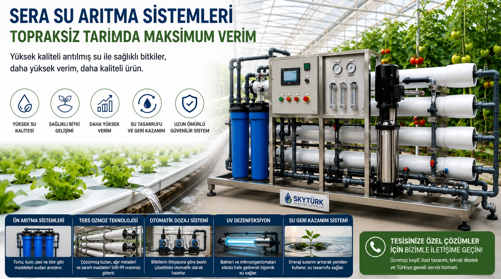Sera Su Arıtma Cihazları Ve Topraksız Tarım İçin Su Arıtma Sistemleri