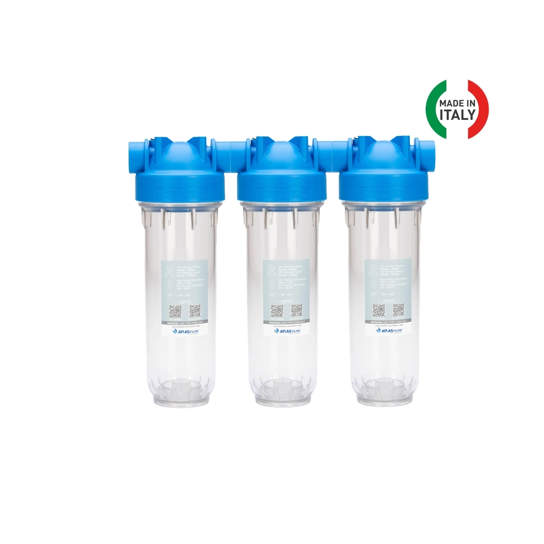 10’’%20DP%20Trio%20Housing%203/4’’%20Daire%20Girişi%20Su%20Arıtma%20Filtre%20Kabı%20(Üçlü)