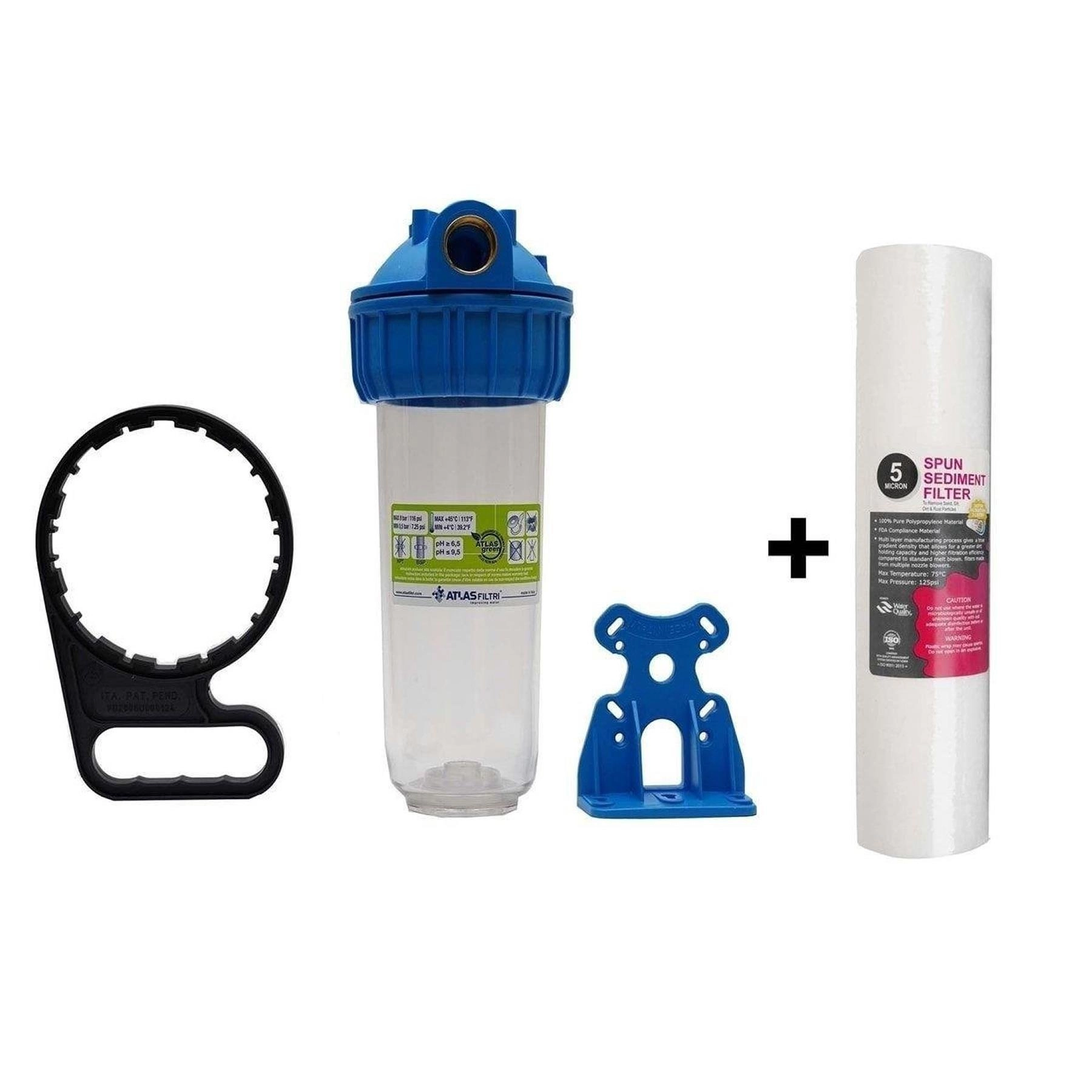 Atlas%2010’’%20Tekli%20Daire%20Girişi%20Su%20Arıtma%20Cihazı%20(İthal)%20Sediment%205%20Micron%20Filtre