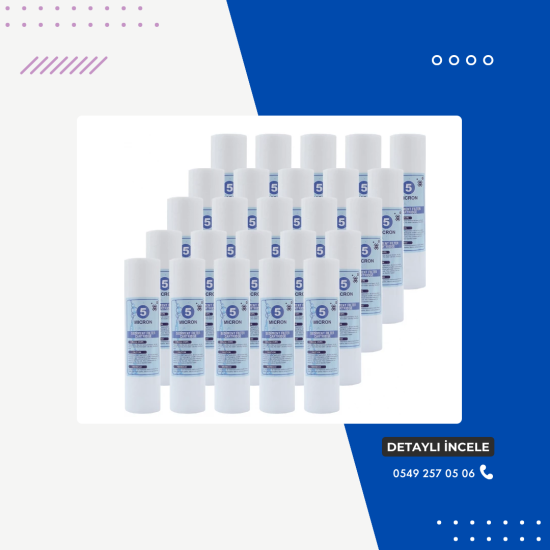 25 Takım Açık Kasa Su Arıtma Cihazı Filtre Seti