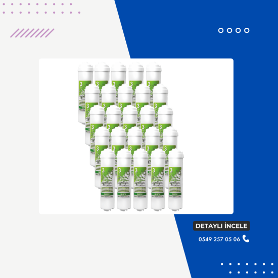 25 Adet Çubuklu 12’’ İnline Sediment Filtre (Spun Filtre)