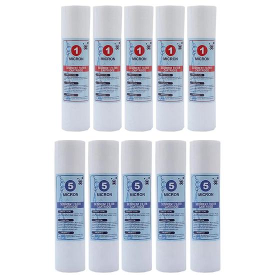 Açık Kasa Su Arıtma Cihazı Filtresi 5 Adet 10’’ 1 Mikron Spun + 5 Adet 10’’ 5 Mikron Spun Filtre