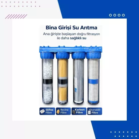 Apartman Girişi Koku, Çamur, Tortu ve Yüksek Kireç Önleyici Su Arıtma Cihazı