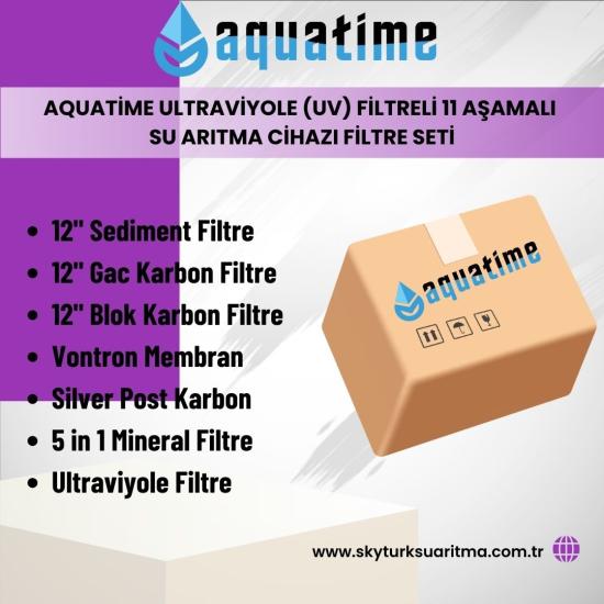 Aquatime Ultraviyole (UV) Filtreli 11 Aşamalı Su Arıtma Cihazı 7li Filtre Seti