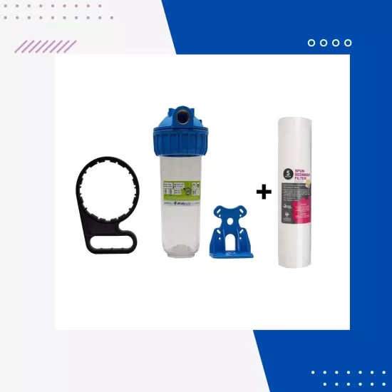 Atlas 10’’ Tekli Daire Girişi Su Arıtma Cihazı (İthal) Sediment 5 Micron Filtre