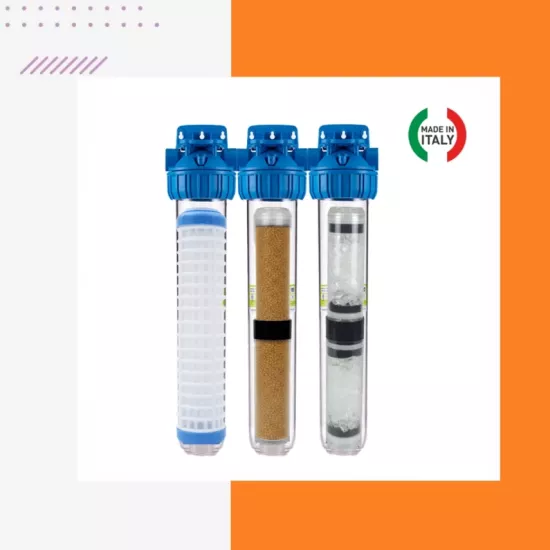 Atlas Bina Girişi Su Arıtma Cihazı 20’’ Üçlü Tesisat Tipi  (Ağır Kireç Önleyici)