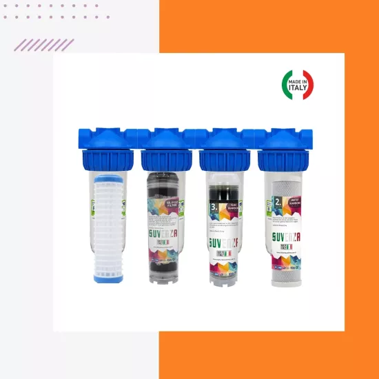 Atlas Daire Bina Sayaç Girişi 4 Aşama Su Arıtma Sistemi Yıkanabilir - Gac - Silifoz - Blok Karbon