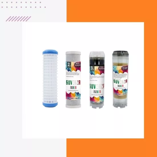 Atlas Daire Girişi 4 Aşama Su Yumuşatma Cihazı  Yedek Filtre Seti