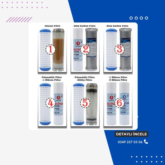 Daire Bina Girişi 2 Aşama 10 İnç Arıtma Sistemi Yedek Filtre Setleri