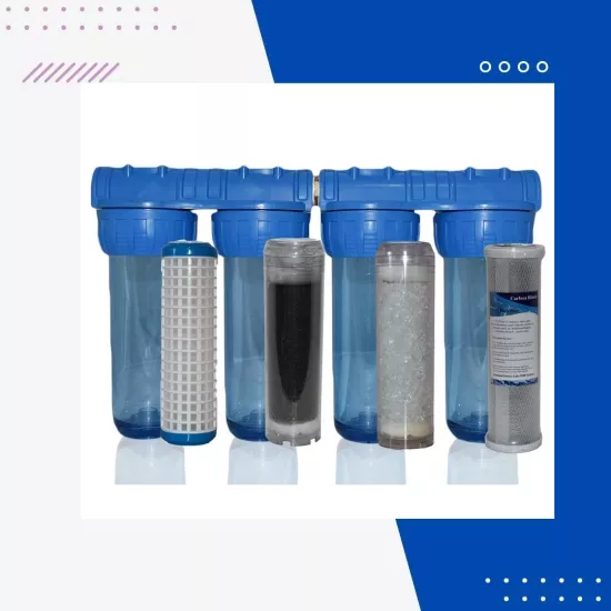 Daire Bina Sayaç Girişi 4 Aşama Su Arıtma Sistemi Yıkanabilir - Gac - Silifoz - Blok Karbon