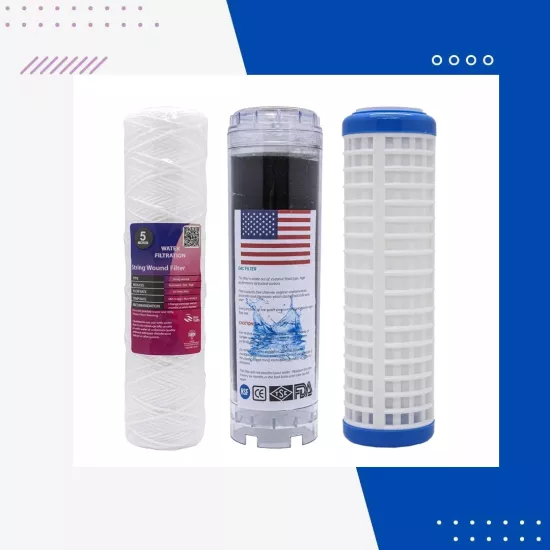 Daire Girişi Su Arıtma Cihazı Filtresi 3lü Filtre Seti