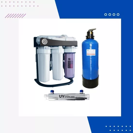 Deiyonize Saf Su Arıtma Cihazı Günde 1100 LT Kapasiteli Ultraviyole Sistemli