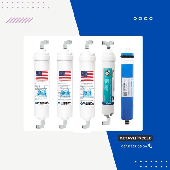 Kapalı Kasa 12’’ Inç 5’li Inline Filtre Seti (Nsf Onaylı) Vontron Membranlı