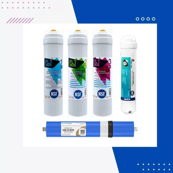 NSF Sertifikalı Kapalı Kasa 5li Filtre Seti Yüksek Tds Vontron Membranlı