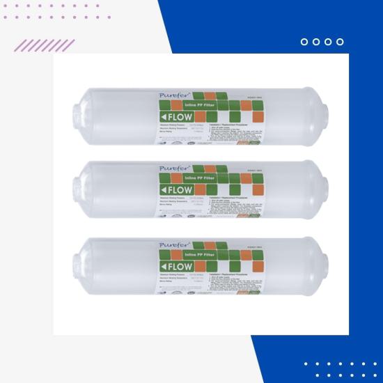 Purefer- Su Arıtma Cihazları 12’’ İnline 3’lü Filtre Seti NSF Sertifikalı