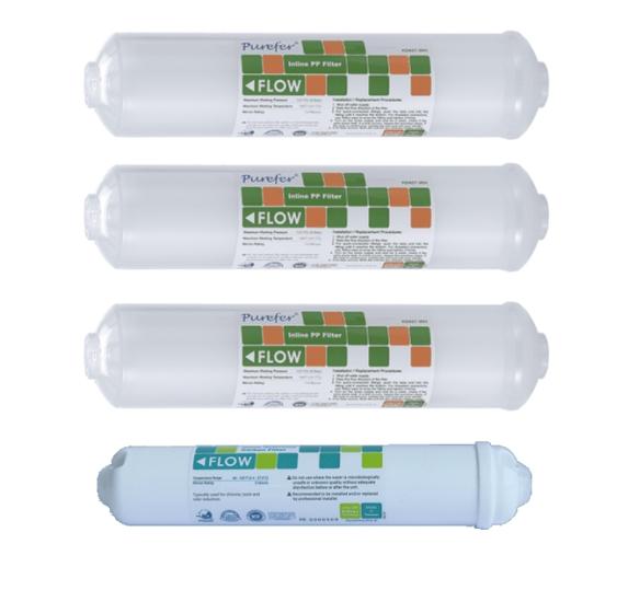 Purefer- Su Arıtma Cihazları 12’’ İnline 4’lü Filtre Seti NSF Sertifikalı