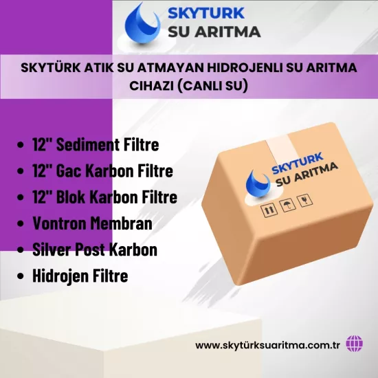 Skytürk Atık Su Atmayan Hidrojenli Su Arıtma Cihazı (Canlı Su) 6lı Filtre Seti