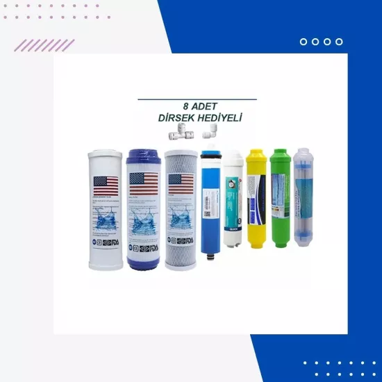 Su Arıtma 8’li Filtre Seti Vontron Membran Mineral Alkalin Detox